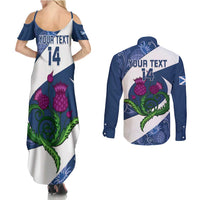 Custom Scotland Rugby Couples Matching Summer Maxi Dress and Long Sleeve Button Shirt 2024 Go Champions Scottish Thistles - Wonder Print Shop