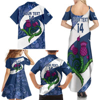 Custom Scotland Rugby Family Matching Summer Maxi Dress and Hawaiian Shirt 2024 Go Champions Scottish Thistles - Wonder Print Shop