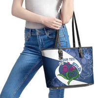 Custom Scotland Rugby Leather Tote Bag 2024 Go Champions Scottish Thistles - Wonder Print Shop