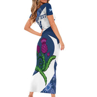 Custom Scotland Rugby Short Sleeve Bodycon Dress 2024 Go Champions Scottish Thistles - Wonder Print Shop
