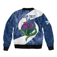 Custom Scotland Rugby Sleeve Zip Bomber Jacket 2024 Go Champions Scottish Thistles - Wonder Print Shop