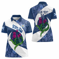 Custom Scotland Rugby Women Polo Shirt 2024 Go Champions Scottish Thistles - Wonder Print Shop
