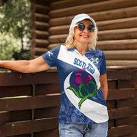 Custom Scotland Rugby Women Polo Shirt 2024 Go Champions Scottish Thistles - Wonder Print Shop