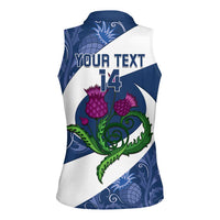 Custom Scotland Rugby Women Sleeveless Polo Shirt 2024 Go Champions Scottish Thistles - Wonder Print Shop