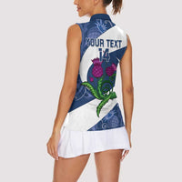 Custom Scotland Rugby Women Sleeveless Polo Shirt 2024 Go Champions Scottish Thistles - Wonder Print Shop