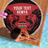 Custom Kenya Rugby Beach Blanket 2024 Go Champions Simbas - Red - Wonder Print Shop