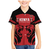 Custom Kenya Rugby Family Matching Mermaid Dress and Hawaiian Shirt 2024 Go Champions Simbas - Red - Wonder Print Shop