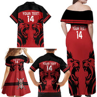 Custom Kenya Rugby Family Matching Off Shoulder Maxi Dress and Hawaiian Shirt 2024 Go Champions Simbas - Red - Wonder Print Shop
