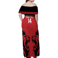 Custom Kenya Rugby Family Matching Off Shoulder Maxi Dress and Hawaiian Shirt 2024 Go Champions Simbas - Red - Wonder Print Shop
