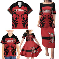Custom Kenya Rugby Family Matching Puletasi and Hawaiian Shirt 2024 Go Champions Simbas - Red - Wonder Print Shop