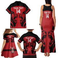 Custom Kenya Rugby Family Matching Tank Maxi Dress and Hawaiian Shirt 2024 Go Champions Simbas - Red - Wonder Print Shop