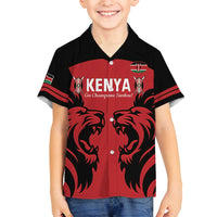 Custom Kenya Rugby Family Matching Tank Maxi Dress and Hawaiian Shirt 2024 Go Champions Simbas - Red - Wonder Print Shop