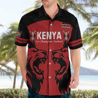 Custom Kenya Rugby Hawaiian Shirt 2024 Go Champions Simbas - Red - Wonder Print Shop