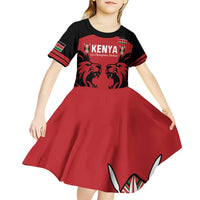 Custom Kenya Rugby Kid Short Sleeve Dress 2024 Go Champions Simbas - Red - Wonder Print Shop