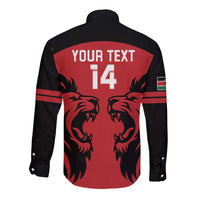 Custom Kenya Rugby Long Sleeve Button Shirt 2024 Go Champions Simbas - Red - Wonder Print Shop
