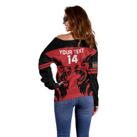 Custom Kenya Rugby Off Shoulder Sweater 2024 Go Champions Simbas - Red - Wonder Print Shop