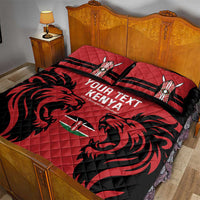 Custom Kenya Rugby Quilt Bed Set 2024 Go Champions Simbas - Red - Wonder Print Shop