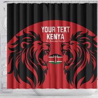 Custom Kenya Rugby Shower Curtain 2024 Go Champions Simbas - Red