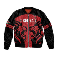 Custom Kenya Rugby Sleeve Zip Bomber Jacket 2024 Go Champions Simbas - Red - Wonder Print Shop