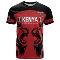 Custom Kenya Rugby T Shirt 2024 Go Champions Simbas - Red - Wonder Print Shop
