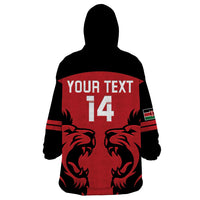 Custom Kenya Rugby Wearable Blanket Hoodie 2024 Go Champions Simbas - Red - Wonder Print Shop