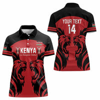 Custom Kenya Rugby Women Polo Shirt 2024 Go Champions Simbas - Red - Wonder Print Shop