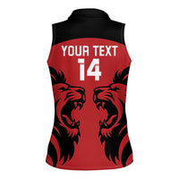 Custom Kenya Rugby Women Sleeveless Polo Shirt 2024 Go Champions Simbas - Red - Wonder Print Shop