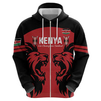 Custom Kenya Rugby Zip Hoodie 2024 Go Champions Simbas - Red - Wonder Print Shop