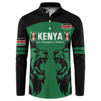 Custom Kenya Rugby Button Sweatshirt 2024 Go Champions Simbas - Green - Wonder Print Shop