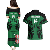 Custom Kenya Rugby Couples Matching Puletasi and Hawaiian Shirt 2024 Go Champions Simbas - Green - Wonder Print Shop