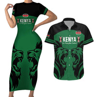 Custom Kenya Rugby Couples Matching Short Sleeve Bodycon Dress and Hawaiian Shirt 2024 Go Champions Simbas - Green - Wonder Print Shop