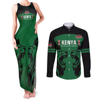 Custom Kenya Rugby Couples Matching Tank Maxi Dress and Long Sleeve Button Shirt 2024 Go Champions Simbas - Green - Wonder Print Shop
