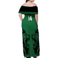 Custom Kenya Rugby Family Matching Off Shoulder Maxi Dress and Hawaiian Shirt 2024 Go Champions Simbas - Green - Wonder Print Shop