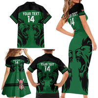 Custom Kenya Rugby Family Matching Short Sleeve Bodycon Dress and Hawaiian Shirt 2024 Go Champions Simbas - Green - Wonder Print Shop