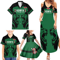 Custom Kenya Rugby Family Matching Summer Maxi Dress and Hawaiian Shirt 2024 Go Champions Simbas - Green - Wonder Print Shop