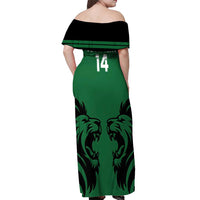Custom Kenya Rugby Off Shoulder Maxi Dress 2024 Go Champions Simbas - Green - Wonder Print Shop