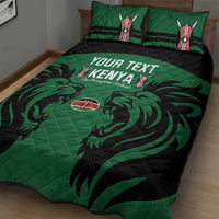 Custom Kenya Rugby Quilt Bed Set 2024 Go Champions Simbas - Green - Wonder Print Shop