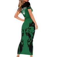 Custom Kenya Rugby Short Sleeve Bodycon Dress 2024 Go Champions Simbas - Green - Wonder Print Shop