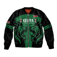 Custom Kenya Rugby Sleeve Zip Bomber Jacket 2024 Go Champions Simbas - Green - Wonder Print Shop