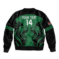 Custom Kenya Rugby Sleeve Zip Bomber Jacket 2024 Go Champions Simbas - Green - Wonder Print Shop