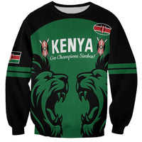Custom Kenya Rugby Sweatshirt 2024 Go Champions Simbas - Green - Wonder Print Shop
