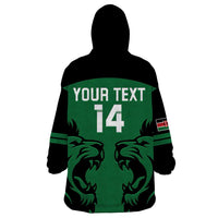 Custom Kenya Rugby Wearable Blanket Hoodie 2024 Go Champions Simbas - Green - Wonder Print Shop