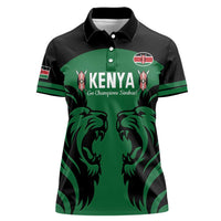 Custom Kenya Rugby Women Polo Shirt 2024 Go Champions Simbas - Green - Wonder Print Shop