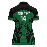 Custom Kenya Rugby Women Polo Shirt 2024 Go Champions Simbas - Green - Wonder Print Shop