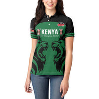 Custom Kenya Rugby Women Polo Shirt 2024 Go Champions Simbas - Green - Wonder Print Shop