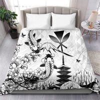 Japan And Hawaii Bedding Set Sakura Koi Fish Hawaiian Lei Kanaka - Wonder Print Shop