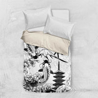 Japan And Hawaii Bedding Set Sakura Koi Fish Hawaiian Lei Kanaka - Wonder Print Shop