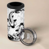 Japan And Hawaii 4 in 1 Can Cooler Tumbler Sakura Koi Fish Hawaiian Lei Kanaka - Wonder Print Shop