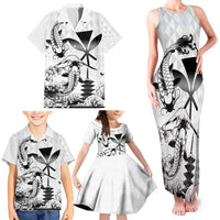 Japan And Hawaii Family Matching Tank Maxi Dress and Hawaiian Shirt Sakura Koi Fish Hawaiian Lei Kanaka - Wonder Print Shop