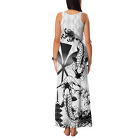 Japan And Hawaii Family Matching Tank Maxi Dress and Hawaiian Shirt Sakura Koi Fish Hawaiian Lei Kanaka - Wonder Print Shop